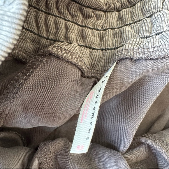 NWT FP Movement Free People Wide Leg Twill Drawstring Pants medium - Picture 4 of 5